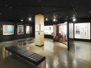 小説「雪国」をテーマにした日本画14点を展示